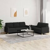  2-dijelni set sofa s jastucima crni od tkanine | shoptok.hr
