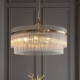  Endon 112574 - Luster na lancu MARIETTA GRAND 7xE14/7W/230V mesing/prozirno | Eponuda.com