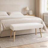  Klupa Jednobojno Krem 110 x 40 x 46 cm Bouclé | Eponuda.com