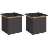  Vrtna posuda za sadnju s LED svjetlom 2 kom. Crna - Crna 50 x 50 x 48 cm 2 | shoptok.hr