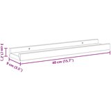  Zidne police 4 kom crne 40 x 9 x 3 cm | shoptok.hr