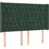  Uzglavlje s ušima tamnozeleno 147x16x118/128 cm baršunasti | shoptok.hr