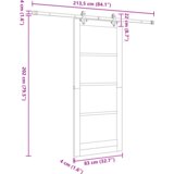 vidaXL Klizna vrata s kompletnim setom Bijela 83x202 cm Čvrsta drvena borovina | shoptok.hr