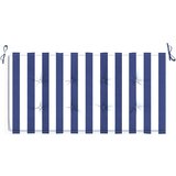 Jastuk za vrtnu klupu plavo-bijeli prugasti 120x50x4 cm tkanina | shoptok.hr