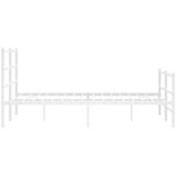  Metalni okvir kreveta uzglavlje i podnožje bijeli 135 x 190 cm | shoptok.hr
