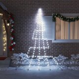  LED Božićno drvce s zemljanim klinovima Hladna bijela 306 cm | shoptok.hr