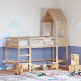  The Living Store Posteljni okvir z lestvijo in streho 90x190 cm borovina - Pograd, (21496236) | Shoptok.si
