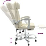  Uredski naslonjač od umjetne kože krem - Krema 1 bez funkcije masaže | shoptok.hr