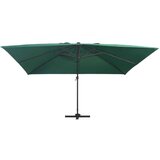 vidaXL konzolni suncobran s aluminijskom šipkom led 400x300 cm zeleni | shoptok.hr