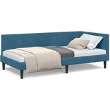 vidaXL Kotna postelja z vzglavjem Modra 90 x 190 cm Žamet | Shoptok.si