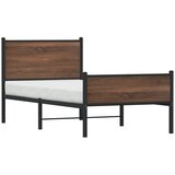  Metalni okvir kreveta bez madraca smeđi hrast 90x200 cm | shoptok.hr