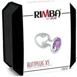 Rimba XS - ljubičasti kamen, metalni analni dildo (srebrni) | shoptok.hr