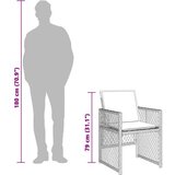  Vrtna garnitura - 13-dijelni vrtni blagovaonski set s jastucima poliratan crni - Crna i krem boja drva 12 | shoptok.hr