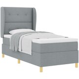 vidaXL Box Spring postelja z vzmetnico - Svetlo siva, 90x200 cm, Tkanina Cene