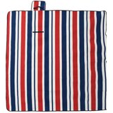  Deka za piknik sklopiva crvena plava pruga 200x200cm baršunasta | shoptok.hr