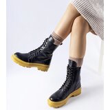 Gemre Black boots on a yellow sole Quennie | Shoptok.si