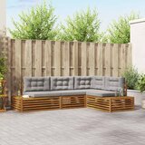  5 kom. Set vanjskih sofa Čvrsto drvo akacije i poliester | shoptok.hr