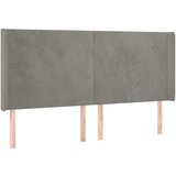 Maison Chic vzglavna omarica - nočna omarica - posteljna omarica z ušesi svetlo sivo 183x16x118/128 cm žamet, (21709422) Cene