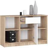 AKORD B-17 Komoda, 1 Polica, Hrast Sonoma/Bela, (5000332251) | Shoptok.si