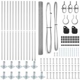 vidaXL varjena žična ograja s 13 flanged posts 1.4x25 m galvanizirano jeklo | Shoptok.si