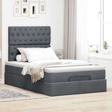 vidaXL Otomanski posteljni okvir z vzmetnicami siv 120x190cm žamet | Shoptok.si