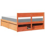  Krevet s ladicama i madracem voštano smeđi 120x190 cm borovina | shoptok.hr