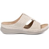 SEASTAR Light beige comfortable flip-flops with cutouts | Shoptok.si