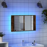 vidaXL led kupaonski ormarić s ogledalom boja hrasta 80x12x45 akrilni | shoptok.hr