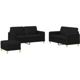 Maison Chic Sedežna garnitura - kavč z blazinami 3-delna črno blago, (21728258) | Shoptok.si