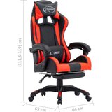 vidaXL racing stol z oporo za noge rdeče in črno umetno usnje | Shoptok.si