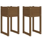 Maison Chic Visoka greda - Greda - Cvetlični Lonec 2 kosa medeno rjava 40x40x81 cm trdna borovina, (21790294) | Shoptok.si