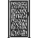  Vrtna vrata crna 100x175 cm dizajn s čeličnim tragovima | shoptok.hr