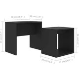  Set stolića za kavu crni 48 x 30 x 45 cm od iverice | shoptok.hr