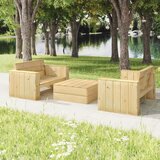 The Living Store Vrtna sedežna garnitura 3-delna impregnirana trdna borovina - Vrtna Sedežna Garnitura, (21478604) | Shoptok.si