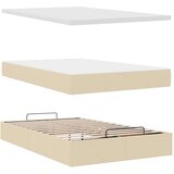 Otomanski okvir kreveta s madracem krem 120x200cm od tkanine | shoptok.hr