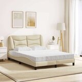  Postelja z vzmetnico krem 140x200 cm blago | Shoptok.si