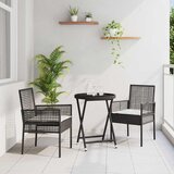 Bistro set za vrt 3 pcs Crna poliratan | shoptok.hr