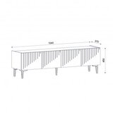 Hanah home draw sapphire oak black marble polica za tv