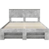  Krevetna konstrukcija s uzglavljem Betonski sivi 150 x 200 cm | shoptok.hr
