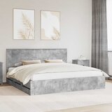  Krevetna konstrukcija s ladicama Betonski sivi 200 x 200 cm | shoptok.hr