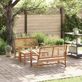  Sjedeća garnitura za vrt 3 pcs Prirodna Čvrsto teak drvo | shoptok.hr