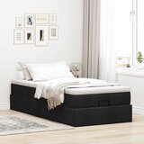  Otomanski okvir kreveta s madraca crni 100x200cm tkanine | shoptok.hr