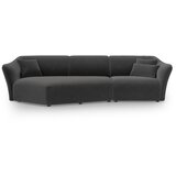 Cosmopolitan Design Temno siva žametna kotna sedežna garnitura Tokyo – | Shoptok.si