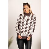 Fenzy Pulover S Pepita Uzorkom Sanga, Smeđe-Bež | shoptok.hr