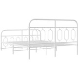 Metalni okvir kreveta uzglavlje i podnožje bijeli 150 x 200 cm | shoptok.hr