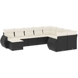  The Living Store Vrtna sedežna garnitura 10-delna z blazinami črn poli ratan - Vrtna Sedežna Garniture, (21447702) | Shoptok.si