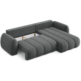 Makamii Tamno siva sklopiva/s prostorom za odlaganje kutna garnitura od bouclé tkanine (s desnim kutom/s ležaljkom) Pele – | shoptok.hr