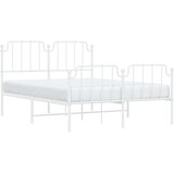Metalni okvir kreveta uzglavlje i podnožje bijeli 150 x 200 cm | shoptok.hr