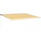 Tenda na uvlačenje žuto-bijela 4,5x3 m od tkanine i aluminija | shoptok.hr