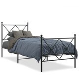  The Living Store Kovinski posteljni okvir z vzglavjem in vznožjem črn 80x200 cm - Posteljni Okvir, (21445842) | Shoptok.si